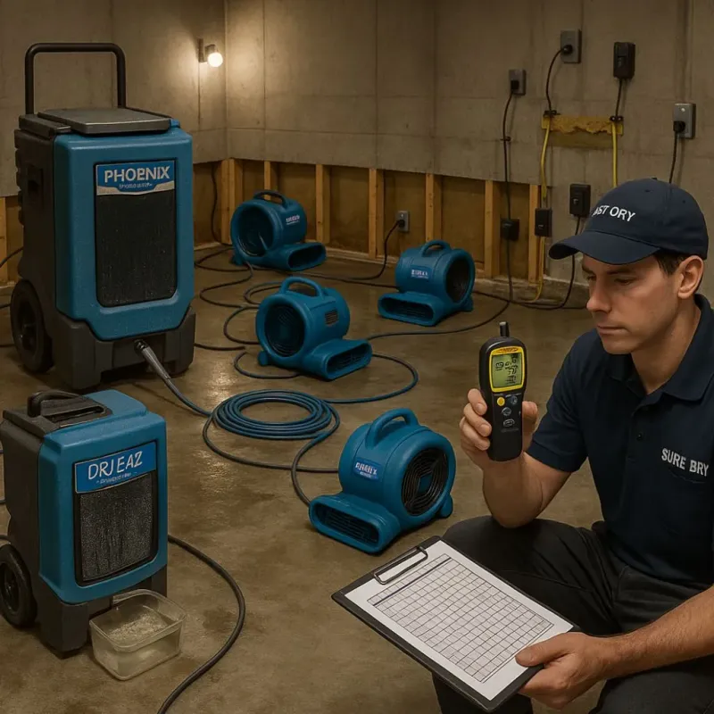 Structural Drying and Dehumidification process in Willard, UT